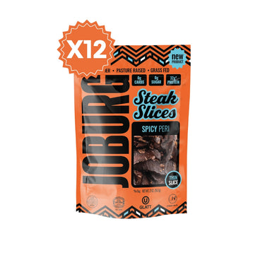 Spicy Peri Peri Beef Biltong Steak Slices - 12 Pack